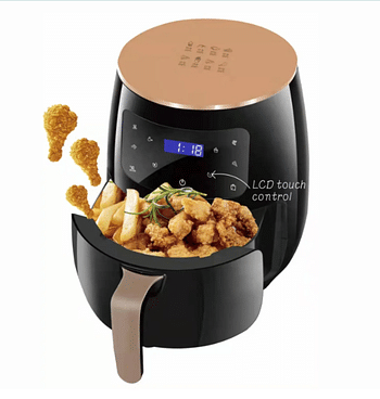 Cyber Air Fryer 6L, Electric Hot Air Fryers Oil less Cooker with 10 Presets, Digital LCD Touch Screen, Nonstick Basket, 2400W