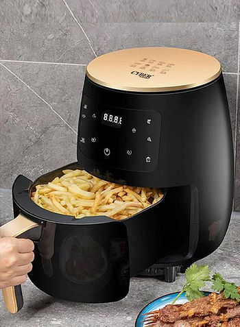 Cyber Air Fryer 6L, Electric Hot Air Fryers Oil less Cooker with 10 Presets, Digital LCD Touch Screen, Nonstick Basket, 2400W