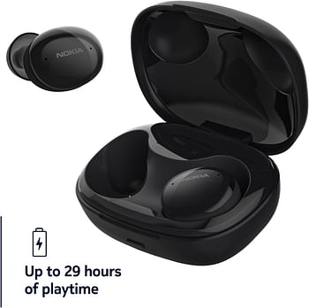 Nokia Comfort Earbuds – TWS-411 BK Wireless Bluetooth Earbuds with microphone for phone, laptop and tablet. Compatible with iOS and Android – IPX5 – Up to 29 hours with compact charging case – Black