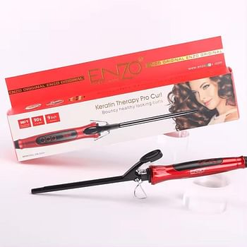 ENZO EN-2224 9mm Professional Curling Iron with Adjustable Temperature Fast Heat-Up, and Dual Voltage - Idel for All Hair Types