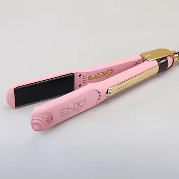 ENZO EN-2401 Brazilian Hair Straightener – Fast Heat-Up Adjustable Temperature Ergonomic Design - Pink