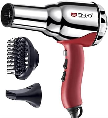 PRECISIONWARE ENZO EN-2997 Professional Steel Hair Dryer with Ions Generator - High-Power 2000W Blow Dryer for Smooth Frizz-Free Hair