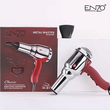 PRECISIONWARE ENZO EN-2997 Professional Steel Hair Dryer with Ions Generator - High-Power 2000W Blow Dryer for Smooth Frizz-Free Hair