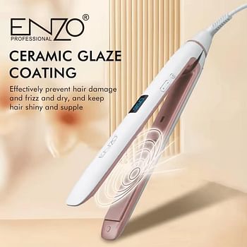 PRECISIONWARE ENZO EN-3125 Professional Ceramic Hair Straightener - 950°F Flat Iron for Keratin and Protein Treatments, Advanced Heat Technology Adjustable Temperature Settings