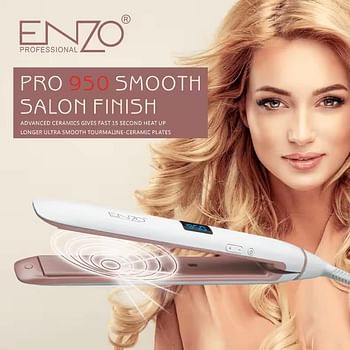 PRECISIONWARE ENZO EN-3125 Professional Ceramic Hair Straightener - 950°F Flat Iron for Keratin and Protein Treatments, Advanced Heat Technology Adjustable Temperature Settings