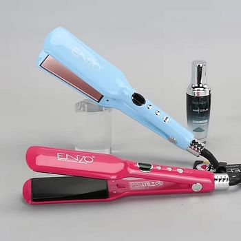 ENZO EN-3215 Professional Hair Straightener Fast Heating Wide Plate Hair Styler Flat IroN -Blue