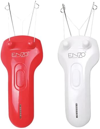 ENZO EN-6089 Electric Cotton Thread Body & Facial Hair Removal Epilator for Women - Precision Hair Removal with Gentle, Effective Results, 220-240V - Red