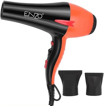 ENZO EN-6113 5500W Professional Hair Dryer – Super Fast Drying with AC Motor, 3 Heat Settings, 2 Speed Settings, and Concentrator Nozzle