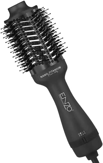 PRECISIONWARE ENZO EN-6215 ENZO Round Blow Rotating Hair Brush – 2-in-1 Hair Dryer Brush, 1500W Hot Air Brush with Rotating Barrel, Ionic Technology,