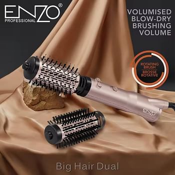 ENZO EN-741 Professional Rotating Volumizing Blow Dryer- 2200W Hair Dryer with Ionic Technology, Adjustable Heat & Speed Settings, Cool Shot Button, and Concentrator Nozzle