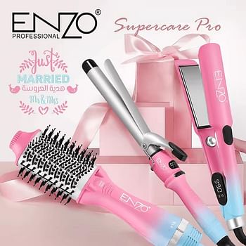 ENZO EN-3312 Hair Styling Pack - Professional Straightener, Curler & Volumizer for Smooth, Sleek Hair