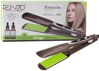 ENZO EN-3991L Professional Ceramic Hair Straightener – Adjustable Temperature, Fast Heating, and 360-Degree