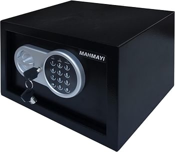 MAHMAYI OFFICE FURNITURE Seguri Digital Safe and Lock Boxes, Money Box, Safety Boxes For Home, Digital Safe Box, Steel Alloy Drop Safe Size: 20 CM - Oil Black