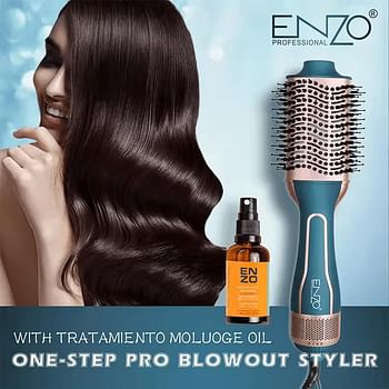 ENZO EN-4112 ENZO Hot Air Hair Brush Styler – 240V Professional Hair Dryer Brush with Multi-Function Heat Settings