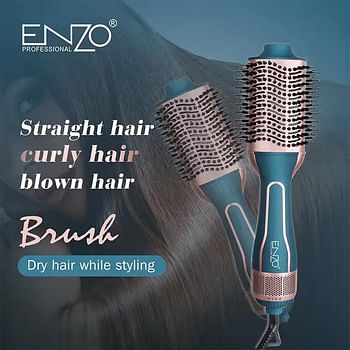 ENZO EN-4112 ENZO Hot Air Hair Brush Styler – 240V Professional Hair Dryer Brush with Multi-Function Heat Settings