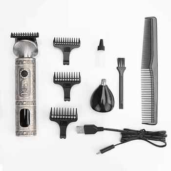 ENZO EN-5063B Professional Hair Clipper – Cordless Rechargeable Trimmer with Adjustable Blade, Precision Cutting, and Multiple Guide Combs