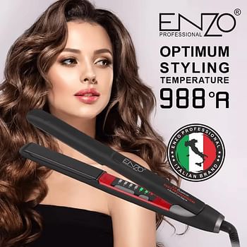 PRECISIONWARE ENZO EN-5183 – Advanced Titanium Technology for Sleek, Smooth, and Styled Hair – Adjustable Temperature, Quick Heat-Up, Non-Slip Grip, and 360° Swivel Cord