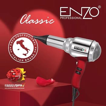 ENZO EN-8228 2000W Professional Hair Dryer - SILVER