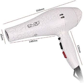 Precisionware Enzo Professional Hair Dryer 7500w High-power Ionic Technology 3 Heat Settings 2 Speed Settings With Concentrator Nozzle and Diffuser EN-6117 - Multicolor