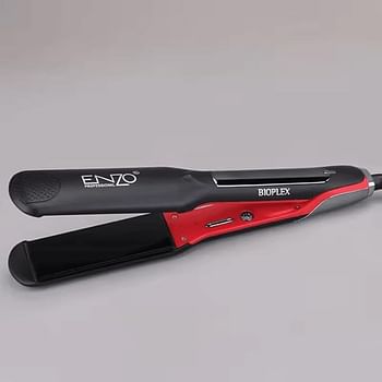 Precisionware ENZO Professional Four Step Bioplex Technology Flat Iron with Ceramic Plates Adjustable Temperature and Quick Heat Up Key Product Features EN-3985 - Black