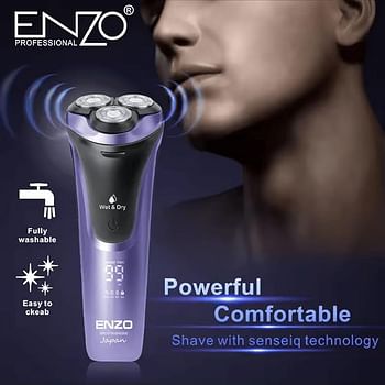 ENZO Rechargeable Triple Blades Shaving Razor for Men Portable High-Performance Electric Shaver with Precision Blades and Long-Lasting Battery EN-9306