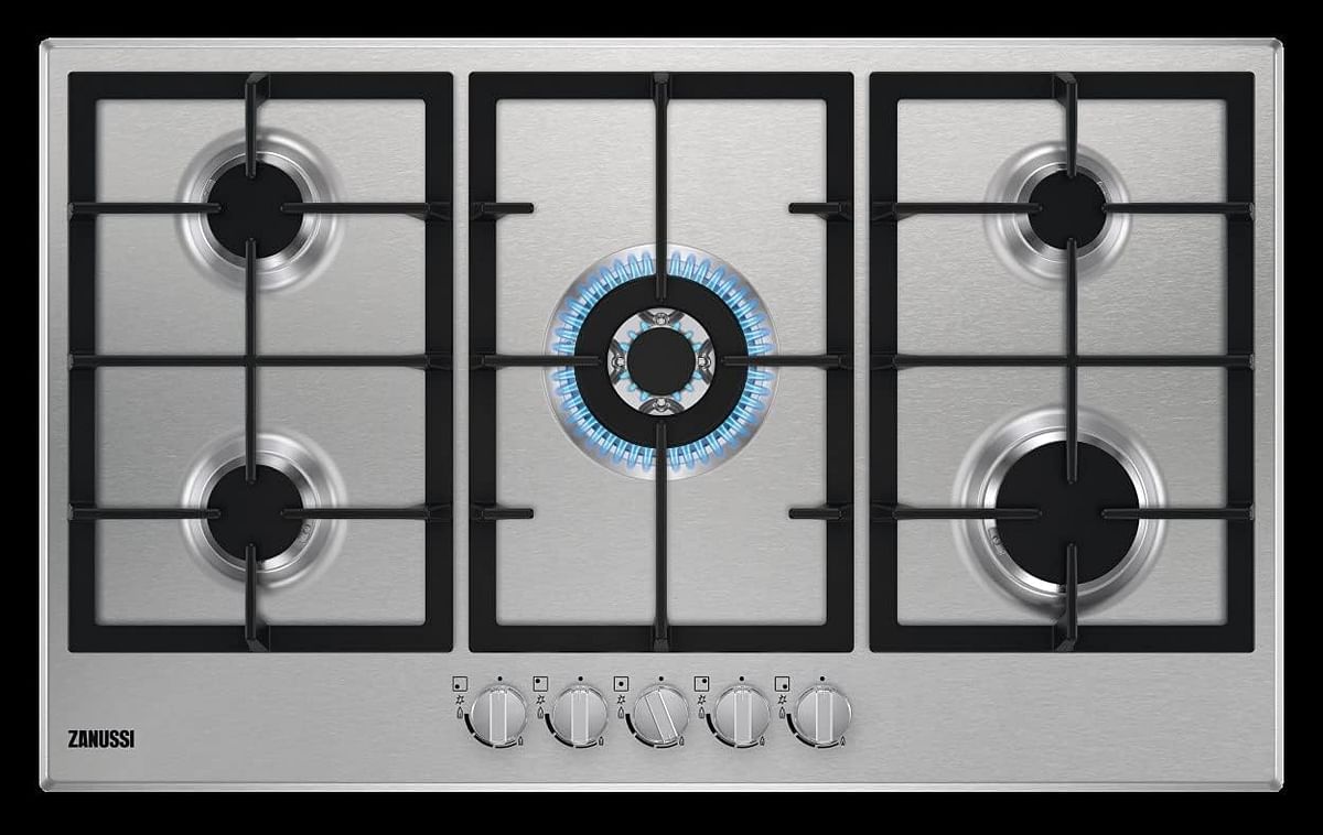 Zanussi 90 cm Built In Hob 5 Gas Burners Multi Function Automatic Ignition Zgh96524XS