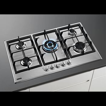 Zanussi 90 cm Built In Hob 5 Gas Burners Multi Function Automatic Ignition Zgh96524XS