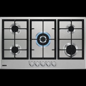 Zanussi 90 cm Built In Hob 5 Gas Burners Multi Function Automatic Ignition Zgh96524XS