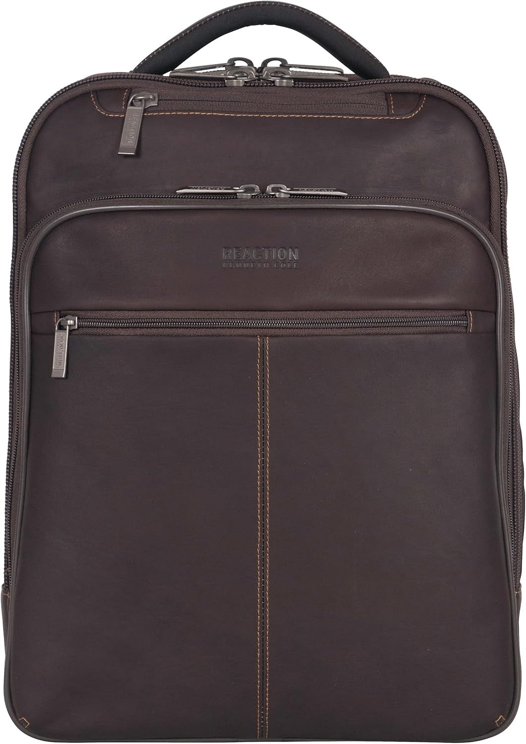 Kenneth Cole Reaction Manhattan Colombian Leather Slim 16" Laptop Checkpoint-Friendly Anti-Theft RFID Business Backpack