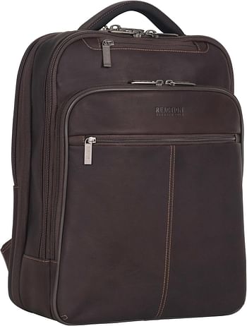 Kenneth Cole Reaction Manhattan Colombian Leather Slim 16" Laptop Checkpoint-Friendly Anti-Theft RFID Business Backpack