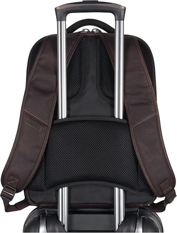 Kenneth Cole Reaction Manhattan Colombian Leather Slim 16" Laptop Checkpoint-Friendly Anti-Theft RFID Business Backpack