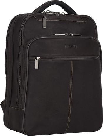 Kenneth Cole Reaction Manhattan Colombian Leather Slim 16" Laptop Checkpoint-Friendly Anti-Theft RFID Business Backpack