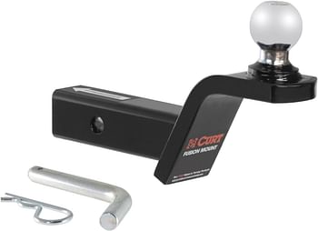 CURT 45155 Fusion Trailer Hitch Mount with 2-Inch Ball & Pin, Fits 2-In Receiver, 7,500 lbs, 2" Rise - black