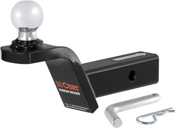 CURT 45155 Fusion Trailer Hitch Mount with 2-Inch Ball & Pin, Fits 2-In Receiver, 7,500 lbs, 2" Rise - black