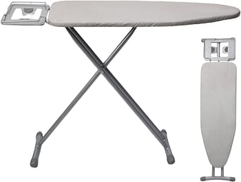 SKY-TOUCH Ironing Board 110x33cm, Folding Ironing Stand with Jumbo Iron Rest, Heavy Sturdy Metal Frame Legs Iron Stand, Ironing Board Adjustable Height for Home Laundry Room or Dorm Use, Grey