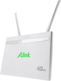 Alink 4G LTE Router, Wi-Fi Router with SIM Slot, No Configuration Required, WAN LAN Wireless Router, 300 Mbps UK Plug - White