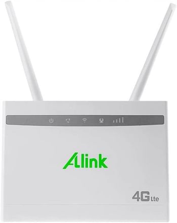 Alink 4G LTE Router, Wi-Fi Router with SIM Slot, No Configuration Required, WAN LAN Wireless Router, 300 Mbps UK Plug - White