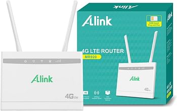 Alink 4G LTE Router, Wi-Fi Router with SIM Slot, No Configuration Required, WAN LAN Wireless Router, 300 Mbps UK Plug - White