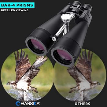 BARSKA Gladiator 20-140x80 Zoom Binoculars (Green Lens) Black