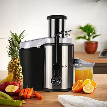 FLEXY® Juicer Machine | Big Mouth with Feed chute | Easy to Clean (500W) - Elegant Black