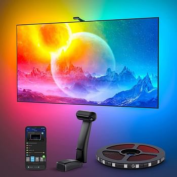 Govee Envisual TV Backlight T2 with Dual Cameras 11.8ft RGBIC Wi-Fi  55-65 inch TVs Double TV Light Beads Adapts to Ultra-Thin TVs Smart App Control Music Sync H605C - Multicolor