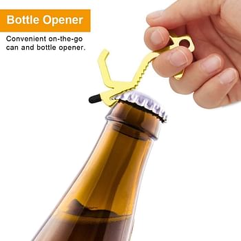 No Touch Door Tools with Stylus, Not Brass Hand Tool EDC Door Opener with Bottle opener,Anti-Touch Button Pusher Tools for Public Elevator Door(4 Colors,4 pack)