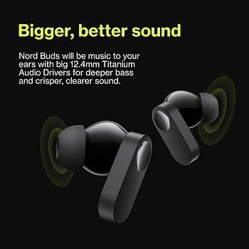 ONEPLUS Nord Buds True Wireless Earbuds, Deep Bass, IP55-rated Water & Dust Resistance, High Sound and Call Quality, 4 Mics, 30 Hrs Playtime, Fast Charge, Dolby Atmos, Black Slate