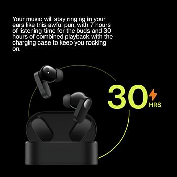 ONEPLUS Nord Buds True Wireless Earbuds, Deep Bass, IP55-rated Water & Dust Resistance, High Sound and Call Quality, 4 Mics, 30 Hrs Playtime, Fast Charge, Dolby Atmos, Black Slate