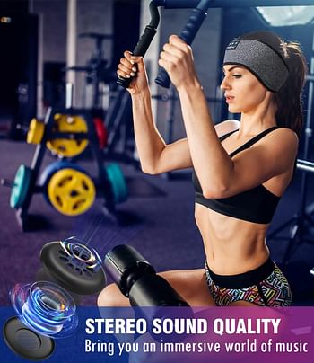 MUSICOZY Sleep Headphones Bluetooth 5.2 Headband Headphones Wireless Earbuds Earphones with HD Stereo Speakers Cool Gadgets Gifts for Sports Workout Jogging Yoga Mom Men Women