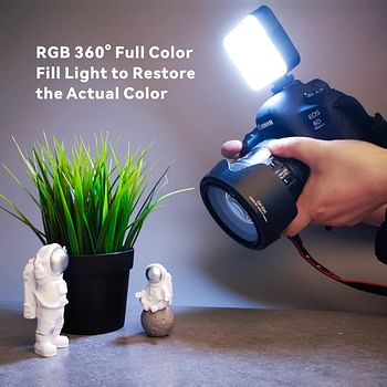 Baytion RGB 360°Full Color Video Lights Portable CRI 95+ 2500K-9000K Photography Light with 1/4”Screw Thread 3 Cold Shoe 20 Light Effects Built-in 2000mAh Rechargeable Battery for Video Shooting