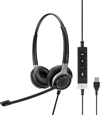 Sennheiser SC 660 ANC USB (508311) Double-Sided Binaural Business Headset for Skype for Business with HD Sound Active Noise Cancellation Microphone USB Connector Black