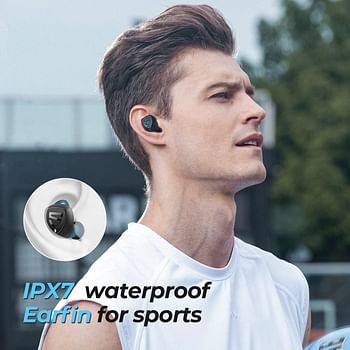 SoundPEATS True Wireless Earbuds 100 Hours Playtime with Charging Case Bluetooth 5.0 IPX7 Waterproof Sports Headphones in-Ear Stereo Graphene Drivers Touch Control - Black