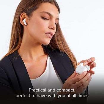 SBS Air Free True Wireless Earphones 250 mAh Charging Case Premium Audio Quality for Music and Exercise Lightweight & Compact Comfortable - White