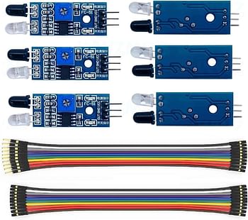 WWZMDiB 6Pcs IR Infrared Sensor 3-Wire Reflective Photoelectric Module for Arduino - White